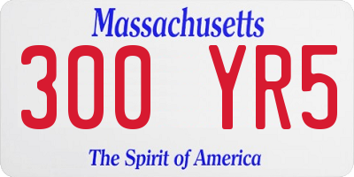 MA license plate 300YR5