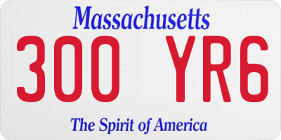 MA license plate 300YR6