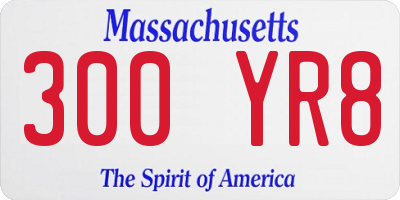 MA license plate 300YR8