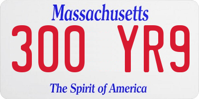 MA license plate 300YR9