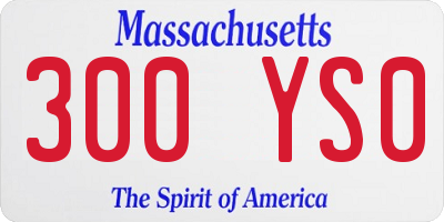 MA license plate 300YS0