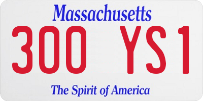 MA license plate 300YS1