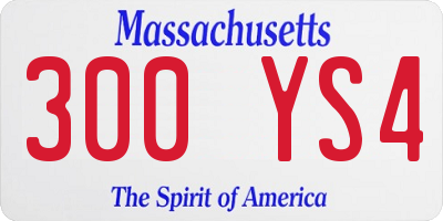 MA license plate 300YS4