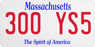 MA license plate 300YS5