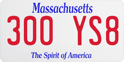 MA license plate 300YS8