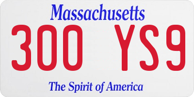 MA license plate 300YS9