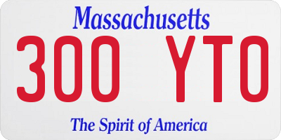 MA license plate 300YT0