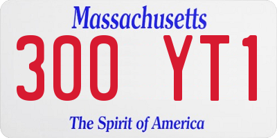 MA license plate 300YT1