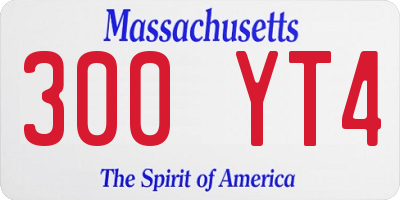 MA license plate 300YT4