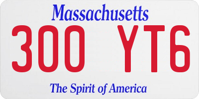 MA license plate 300YT6