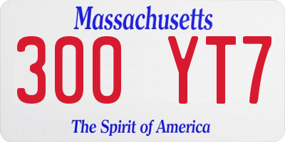 MA license plate 300YT7