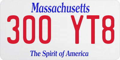 MA license plate 300YT8