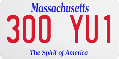 MA license plate 300YU1