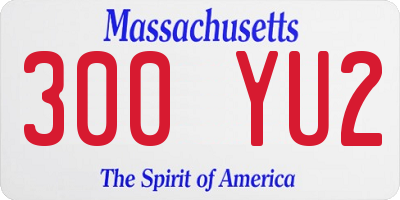 MA license plate 300YU2