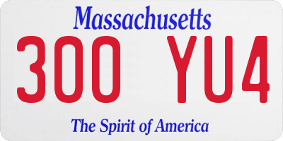 MA license plate 300YU4