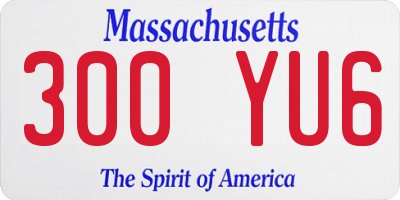 MA license plate 300YU6
