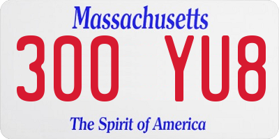 MA license plate 300YU8