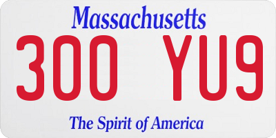 MA license plate 300YU9