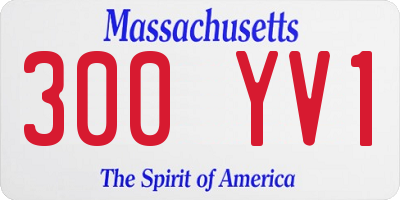 MA license plate 300YV1
