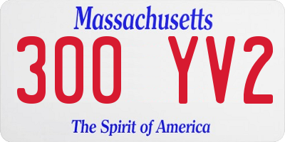 MA license plate 300YV2
