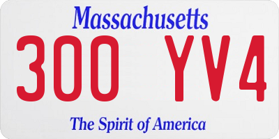 MA license plate 300YV4