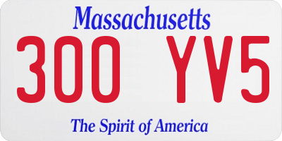 MA license plate 300YV5