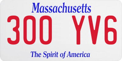 MA license plate 300YV6