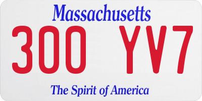 MA license plate 300YV7
