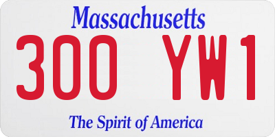 MA license plate 300YW1