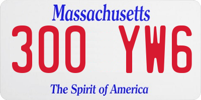 MA license plate 300YW6