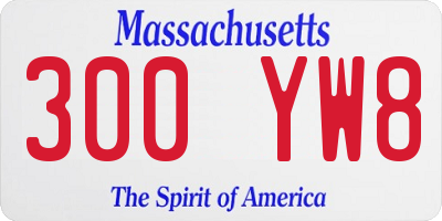 MA license plate 300YW8