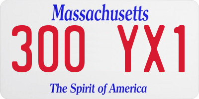 MA license plate 300YX1