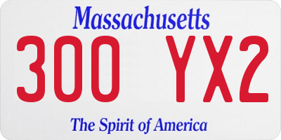 MA license plate 300YX2