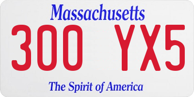 MA license plate 300YX5