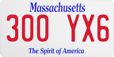MA license plate 300YX6