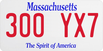 MA license plate 300YX7