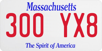 MA license plate 300YX8
