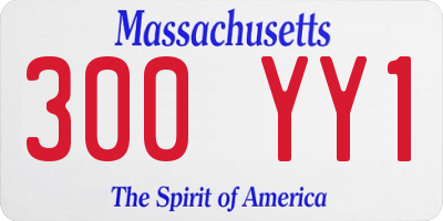 MA license plate 300YY1