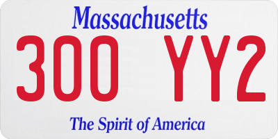 MA license plate 300YY2