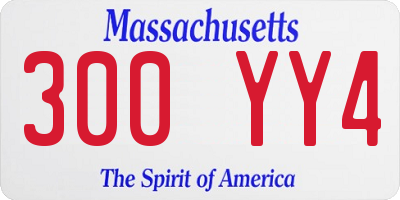 MA license plate 300YY4