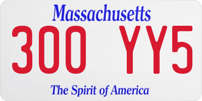 MA license plate 300YY5