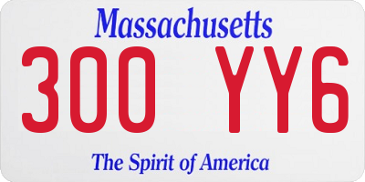 MA license plate 300YY6