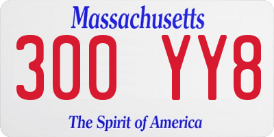 MA license plate 300YY8
