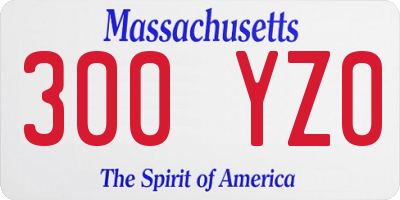 MA license plate 300YZ0
