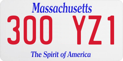 MA license plate 300YZ1
