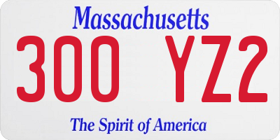 MA license plate 300YZ2