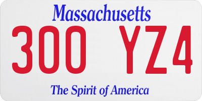 MA license plate 300YZ4