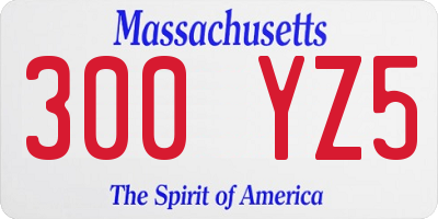 MA license plate 300YZ5