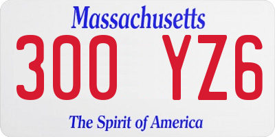 MA license plate 300YZ6