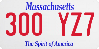 MA license plate 300YZ7